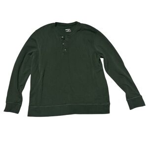 UNTUCKit Men’s Long Sleeve Henley Pullover - Forest Green - Size Large